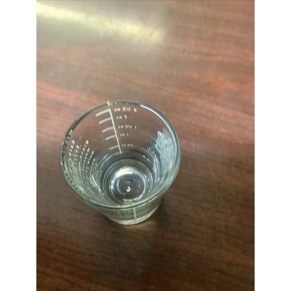 LIBBY BARCLAYS LOGO HEAVY SHOT GLASS 2 1/2 OZ 3 INCHES TALL